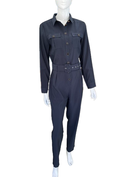 Combinaison pantalon marine ceinturée