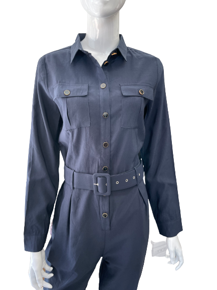 Combinaison pantalon marine ceinturée
