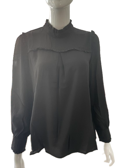 Blouse col victorien noire