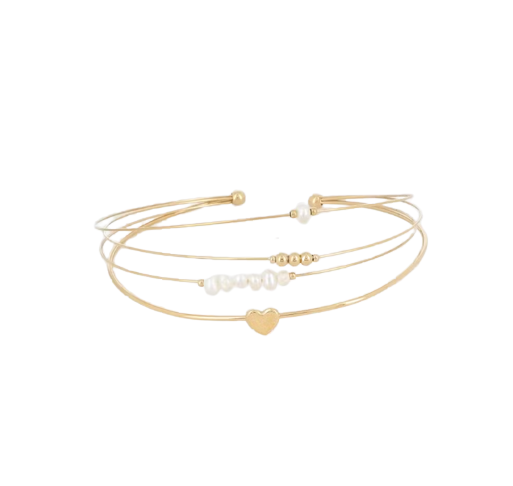 Bracelet Jonc 4 rangs perles d'eau douce