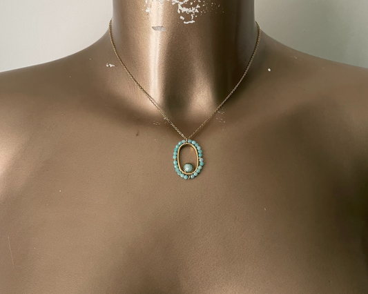 Collier avec pierre amazonite