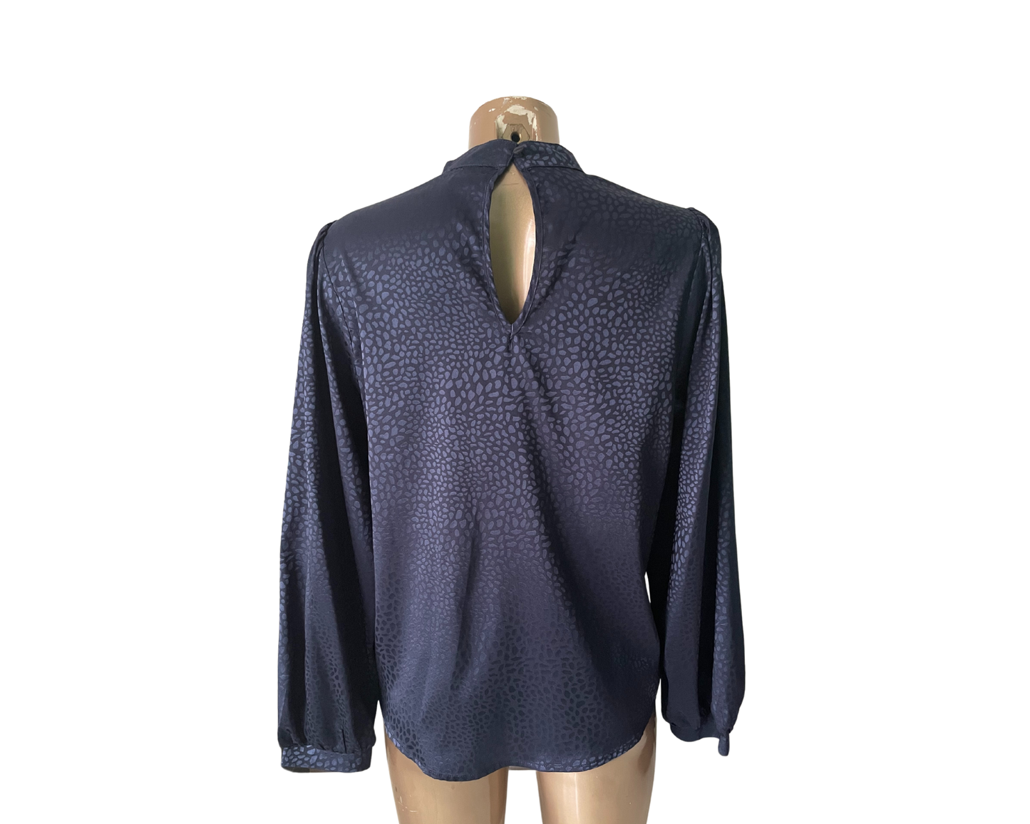 Blouse marine satinée