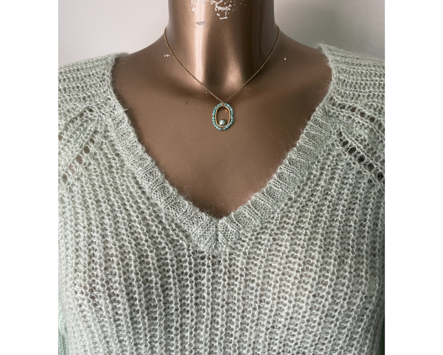 Collier avec pierre amazonite
