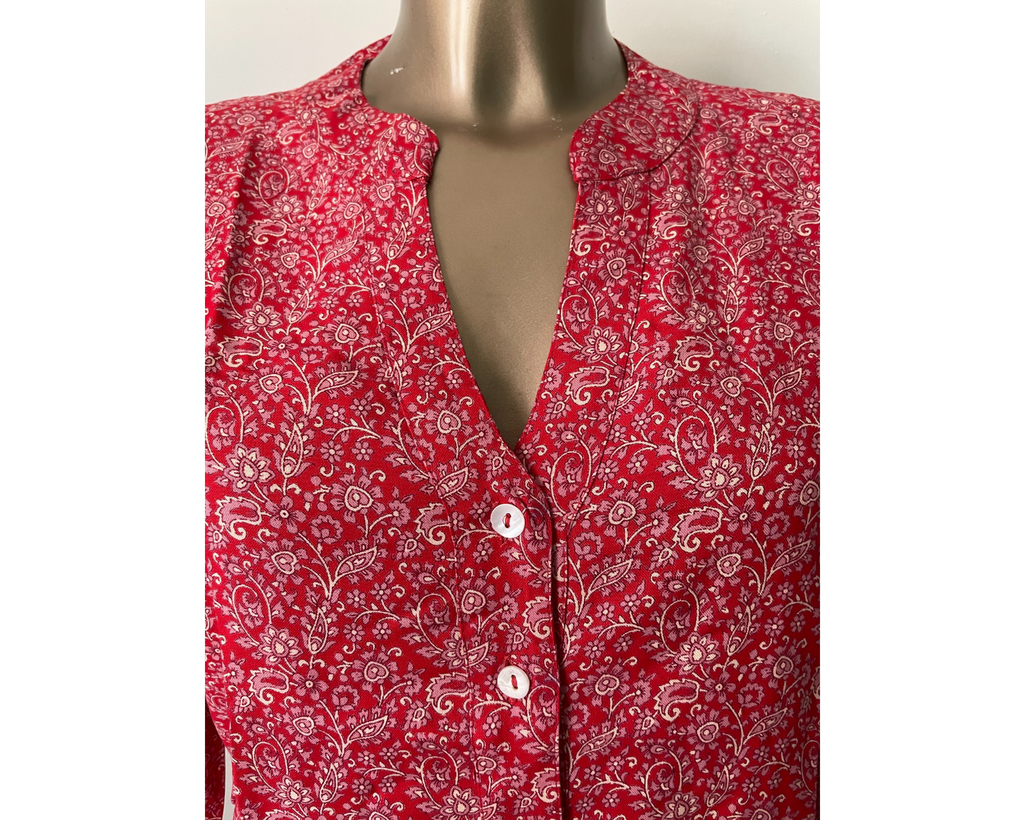 Chemisier rouge imprimé