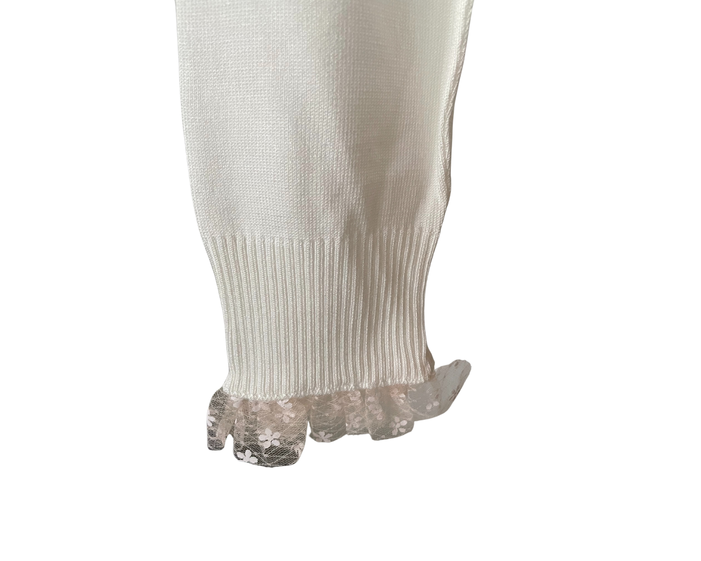 Pull écru détails dentelle