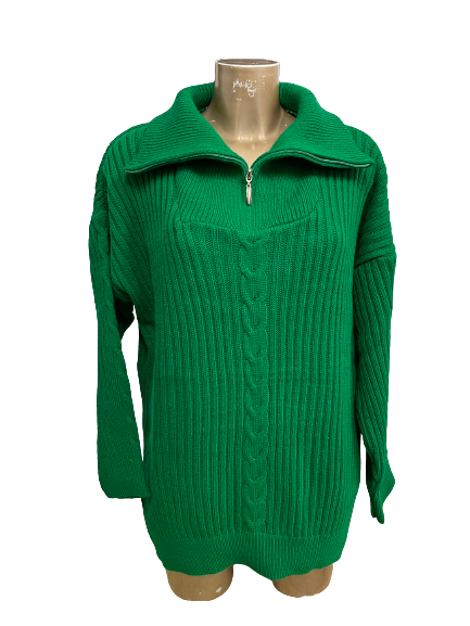 Pull torsadé vert