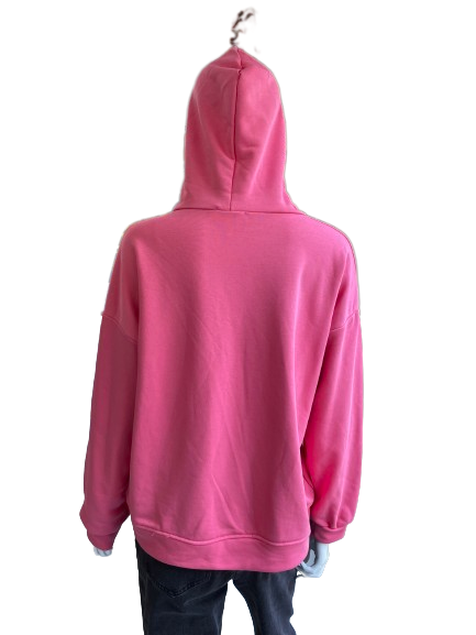 Sweat rose à capuche