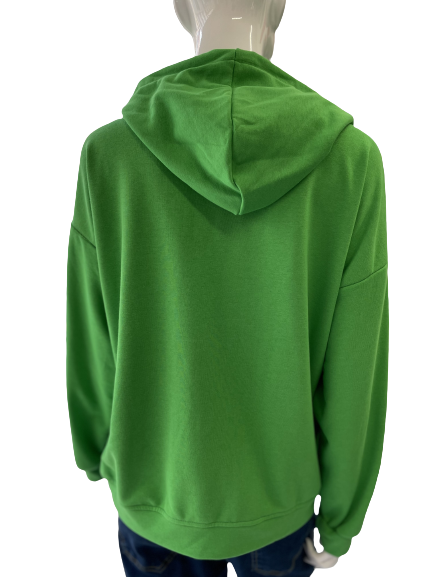Sweat vert à capuche