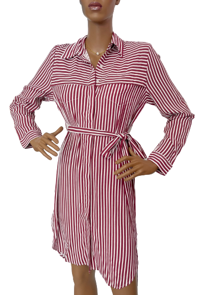 Robe chemise à rayures