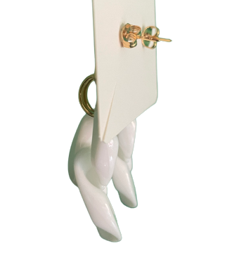 Boucles d’oreilles en plaqué or et gros maillons en acrylique blancs