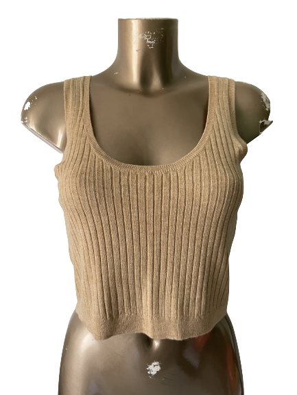 Top débardeur en maille marron