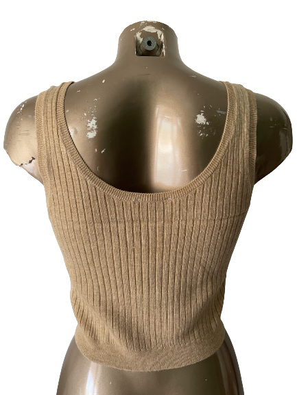 Top débardeur en maille marron