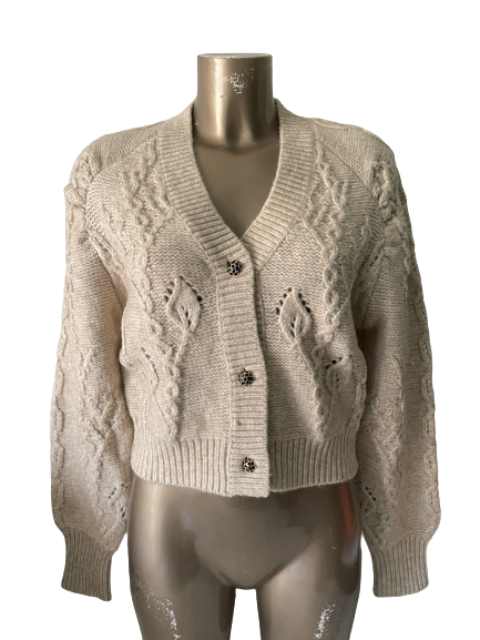 Gilet beige à boutons travaillés