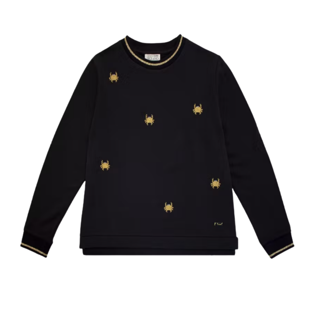 Sweat noir à motif crabes