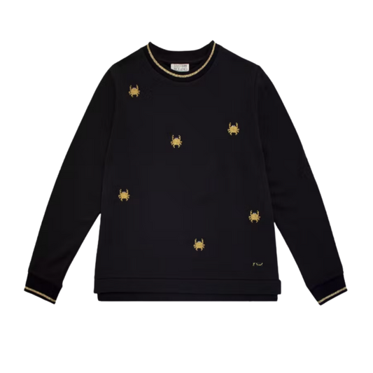Sweat noir à motif crabes