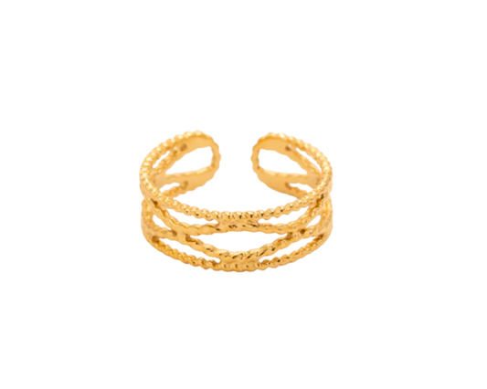 Bague composée de tresses entrecroisées