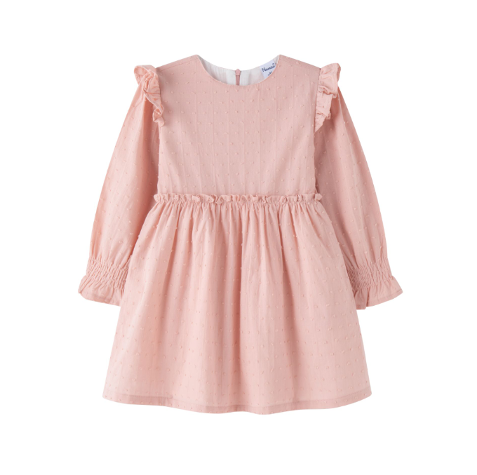 Robe rose plumetis fille