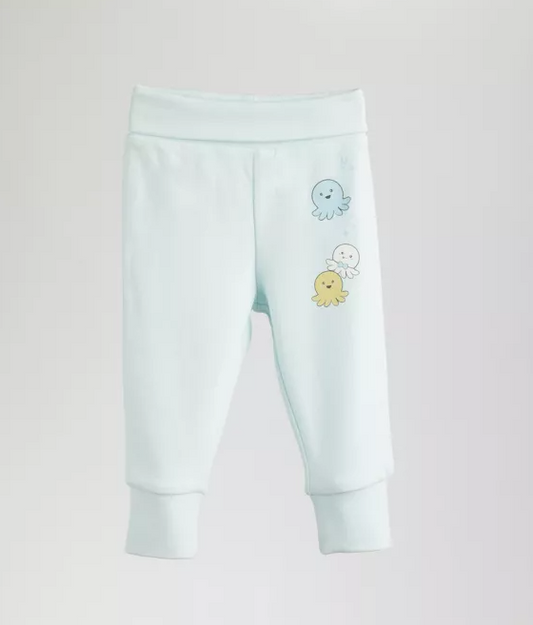 Pantalon bleu bébé garçon à motif poulpes