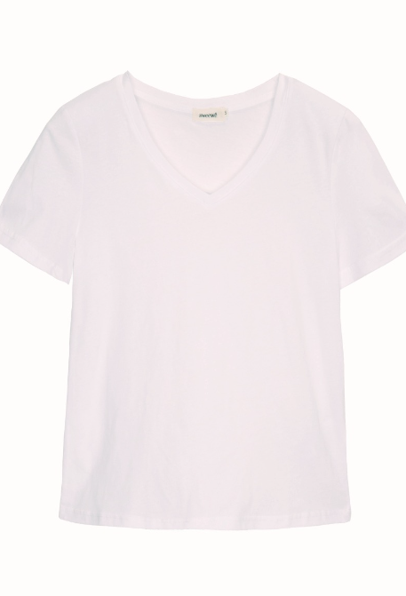 T-shirt col V blanc