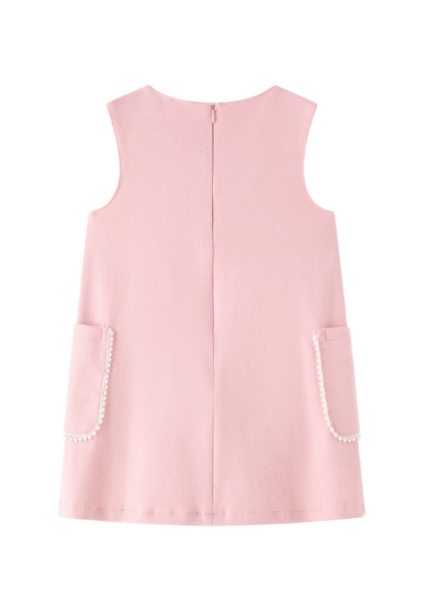 Robe rose poches perlées Fille