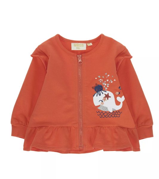 Sweat zippé corail fille