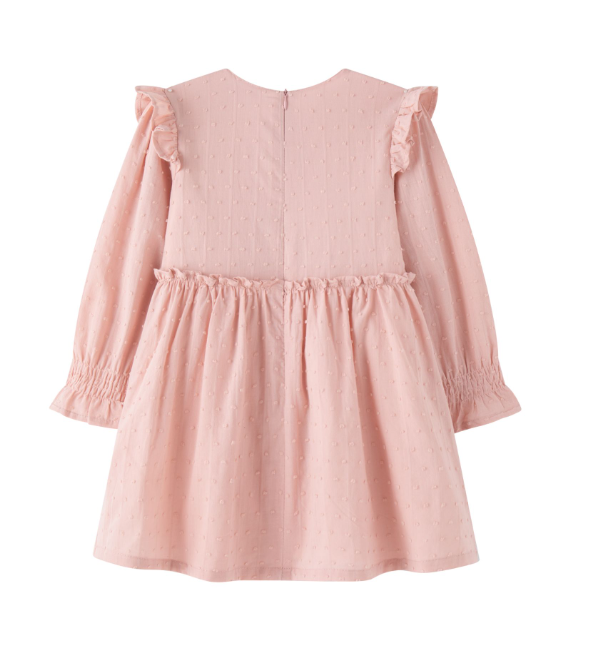 Robe rose plumetis fille