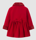 Manteau rouge col et manches fausse fourrure Fille