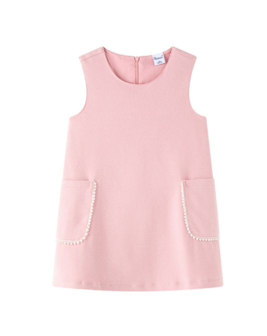 Robe rose poches perlées Fille