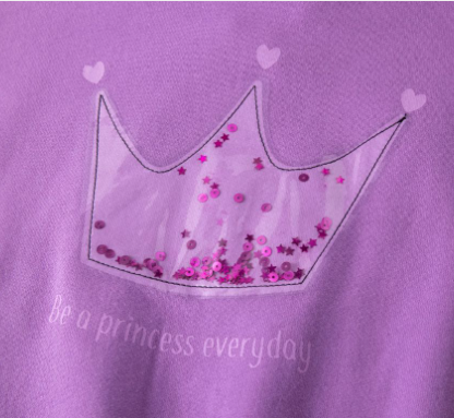 Sweat zippé violet à capuche Couronne Be a princess everyday Fille
