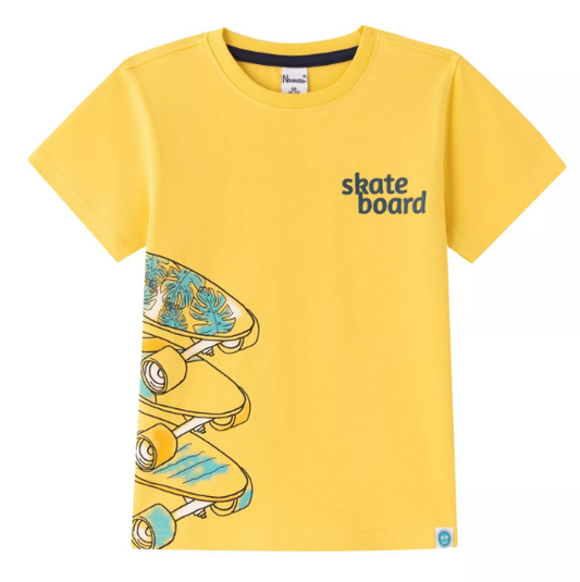 T-shirt jaune Skate Board Garçon