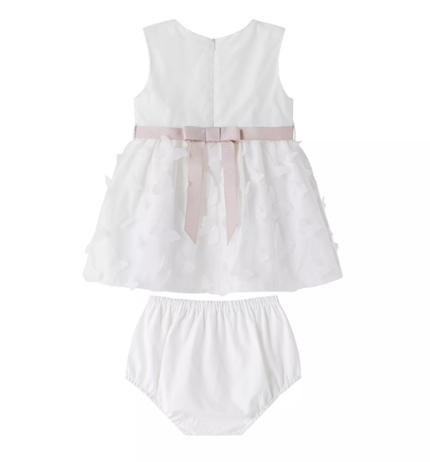 Robe blanche papillons bébé