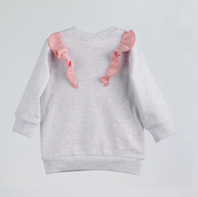 Sweat gris à motif de fée et de papillons Fille