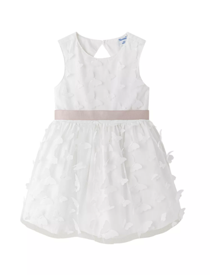 Robe blanche papillons fille