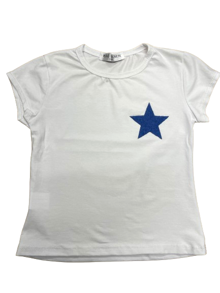 T-shirt blanc étoile bleu Enfant