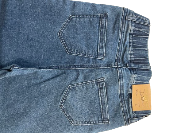 Jeans bleu taille élastique Fille