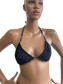 Haut de bikini réversible imprimé/ noir