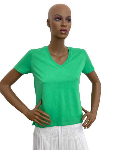 T-shirt vert col V