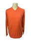 Pull orange col V mixte