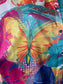 Chemise à imprimé papillons multicolore